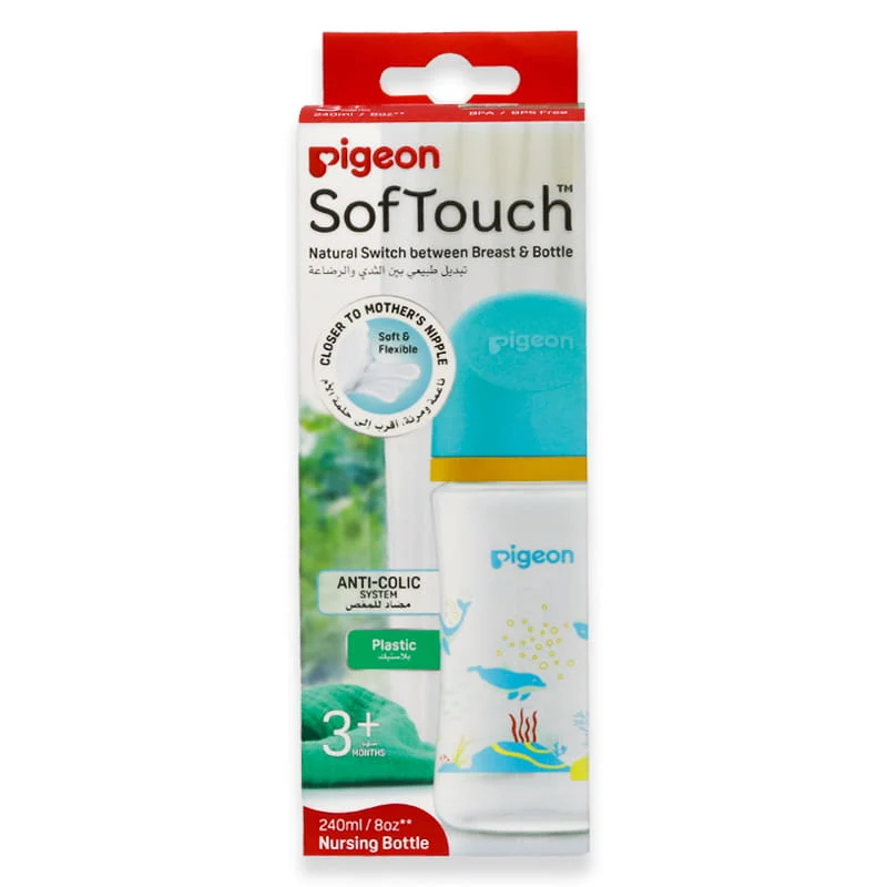 Pigeon Softouch Wn3 Nursing Bottle Plastic Dolphin 240ml