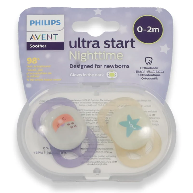 Avent Ultra Start Nighttime Soother 0-2m Girl 2'S