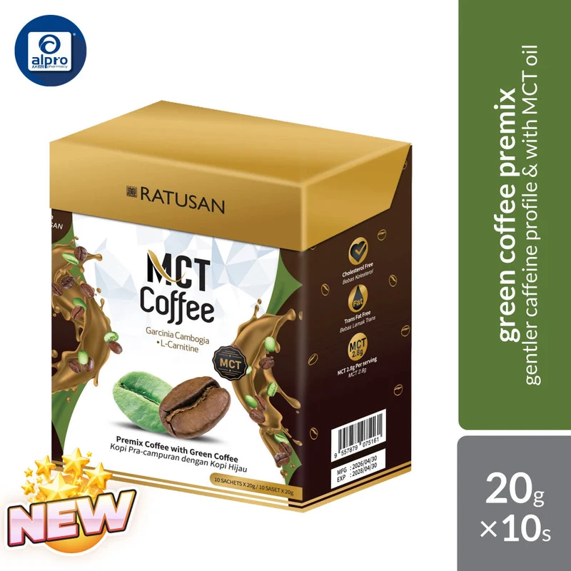 Ratusan MCT Premix Coffee with Green Coffee 20g × 10s | MCT Oil & Green Coffee Blend