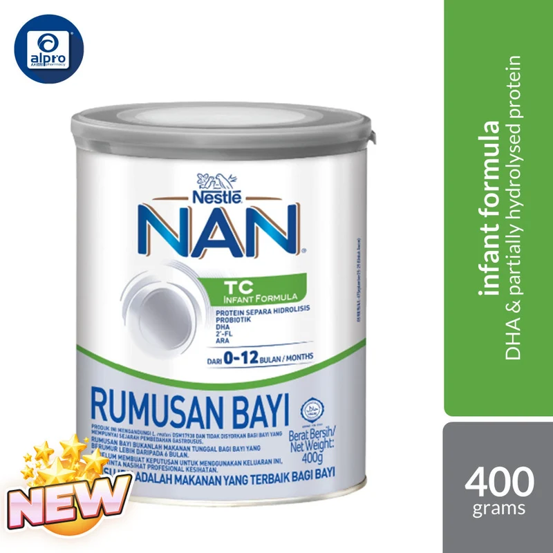 Nestle NAN TC Infant Formula 400g | Reduced Lactose with DHA & Partially Hydrolysed Protein