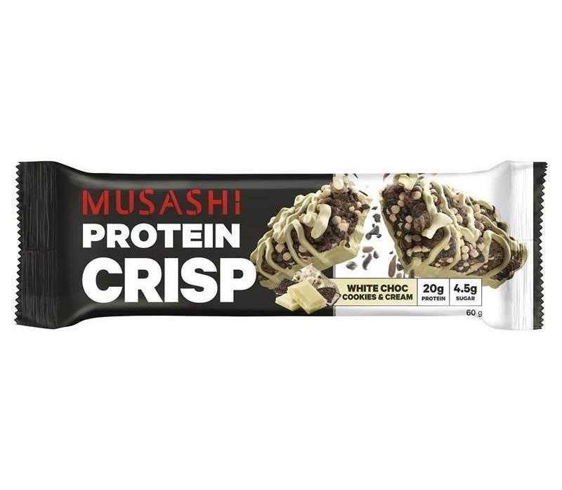 Musashi Protein Crisp Bars White Choc Cookies & Cream 60g
