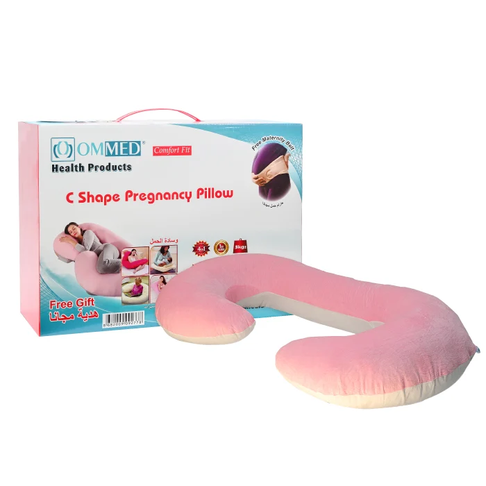 Ommed C Shape Pregnancy Pillow With Free Maternity Belt