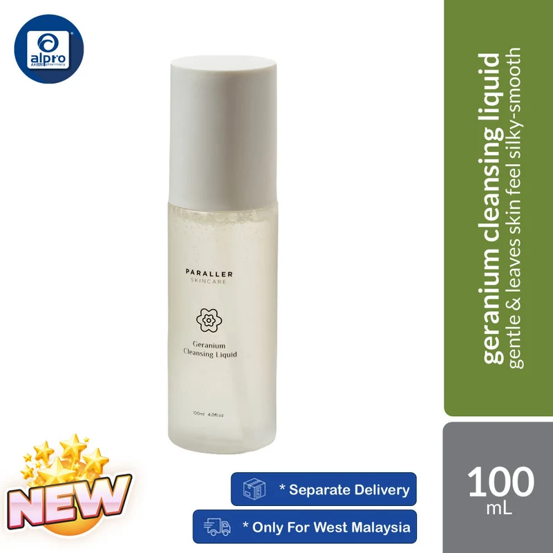 Paraller Skin Care Geranium Cleansing Liquid 100mL | Gentle Cleansing & Leaves Skin Feel Silky-Smooth