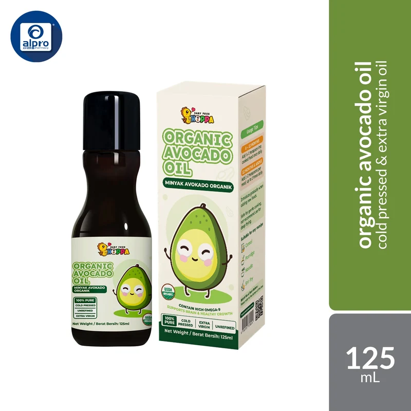 Hoppa Organic Oil Avocado Oil 125mL | Cold Pressed & Extra Virgin Oil