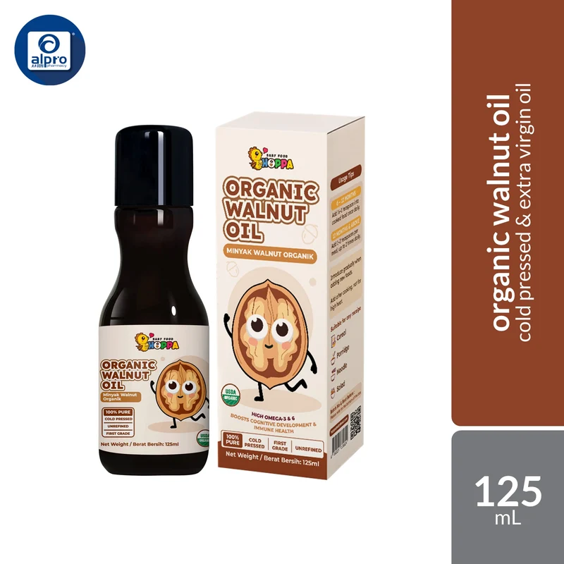 Hoppa Organic Oil Walnut Oil 125mL | Cold Pressed & Extra Virgin Oil