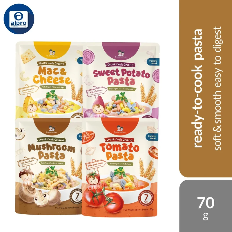 Double Happiness Quick Cook Creamy Pasta 70g | Soft & Smooth Easy To Digest