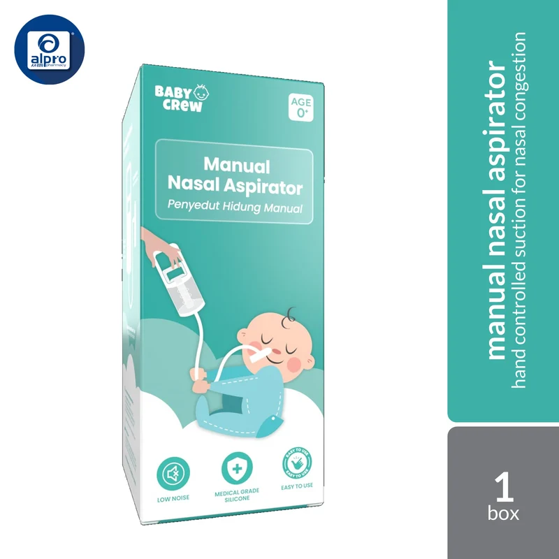 Baby Crew Manual Nasal Aspirator | Hand-Controlled Suction for Nasal Mucus Removal & Nasal Care