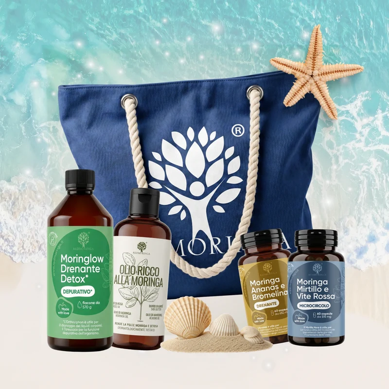 Kit Anticellulite Estate | Integratore Cellulite + Microcircolo + Olio Corpo + Moringlow