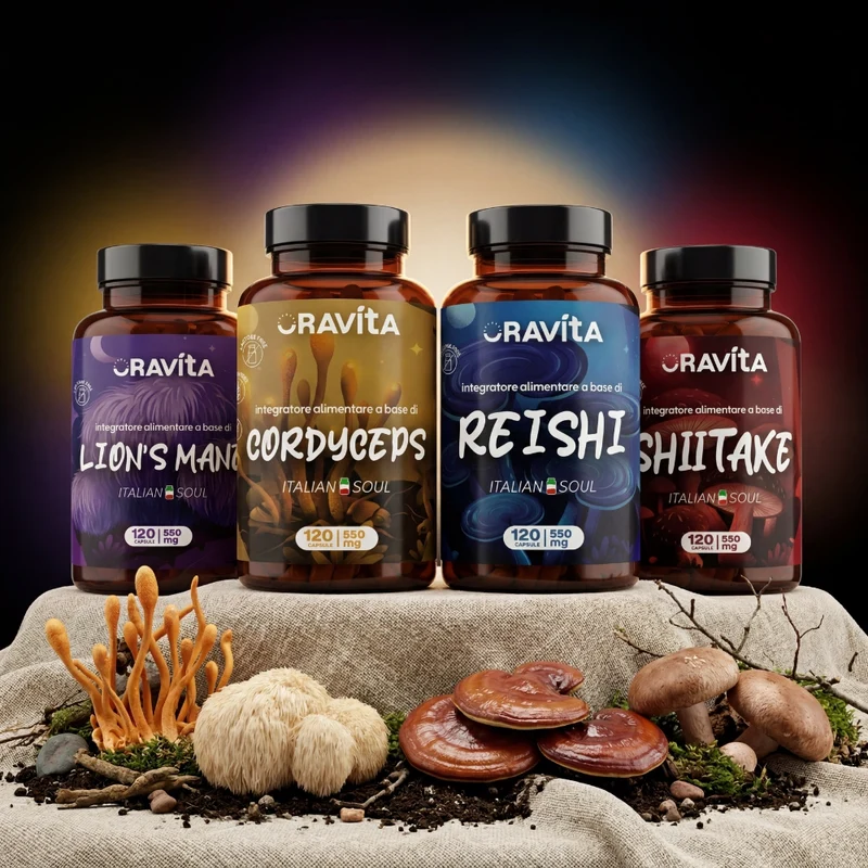 Oravita FUNGHI KIT – Sistema Funghi Medicinali – Cordyceps | Reishi | Lion's Mane | Shiitake