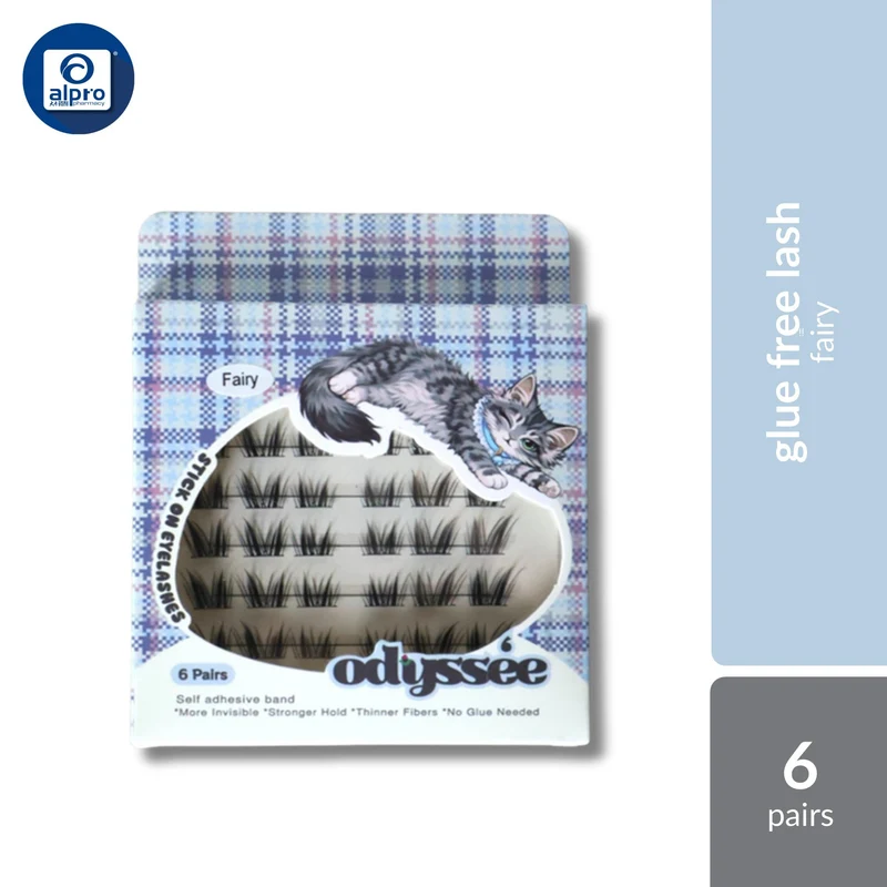 Odyssee Glue-Free Eye Lash (6 Pairs) | Lightweight & Comfortable No Stinging and No Irritation