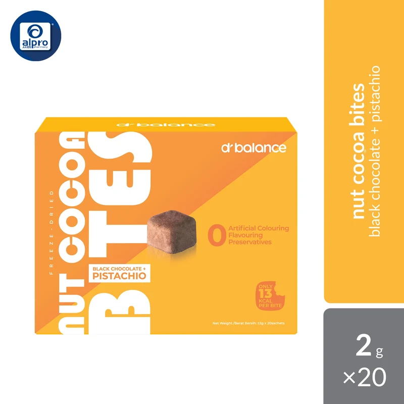 Dr Balance Cocoa Bites 2g 20s (Black Choc+Pistachio/Black Chocolate/Black Choc+Coffee)