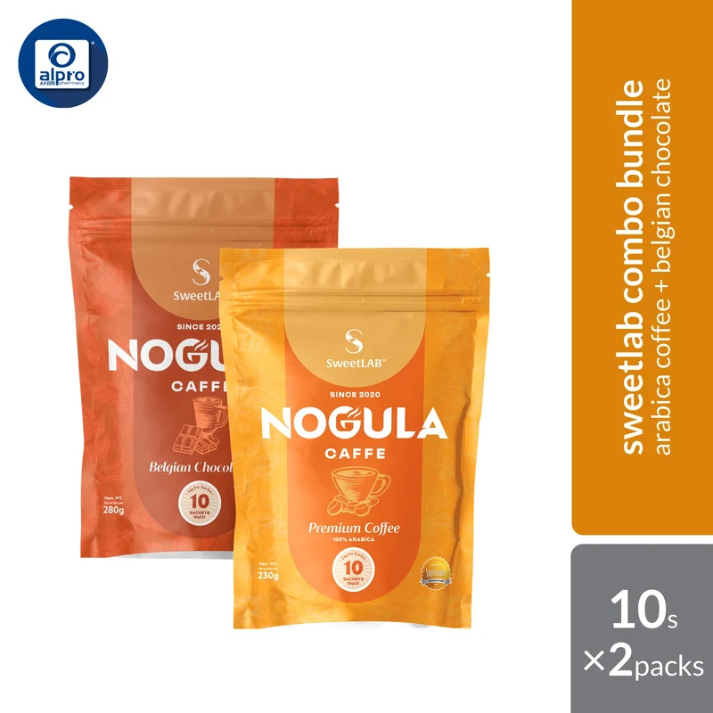 SweetLab NOGULA Caffe (Arabica Coffee + Belgian Chocolate / Teh Tarik) - Twin-Pack Bundle 10s ×2packs