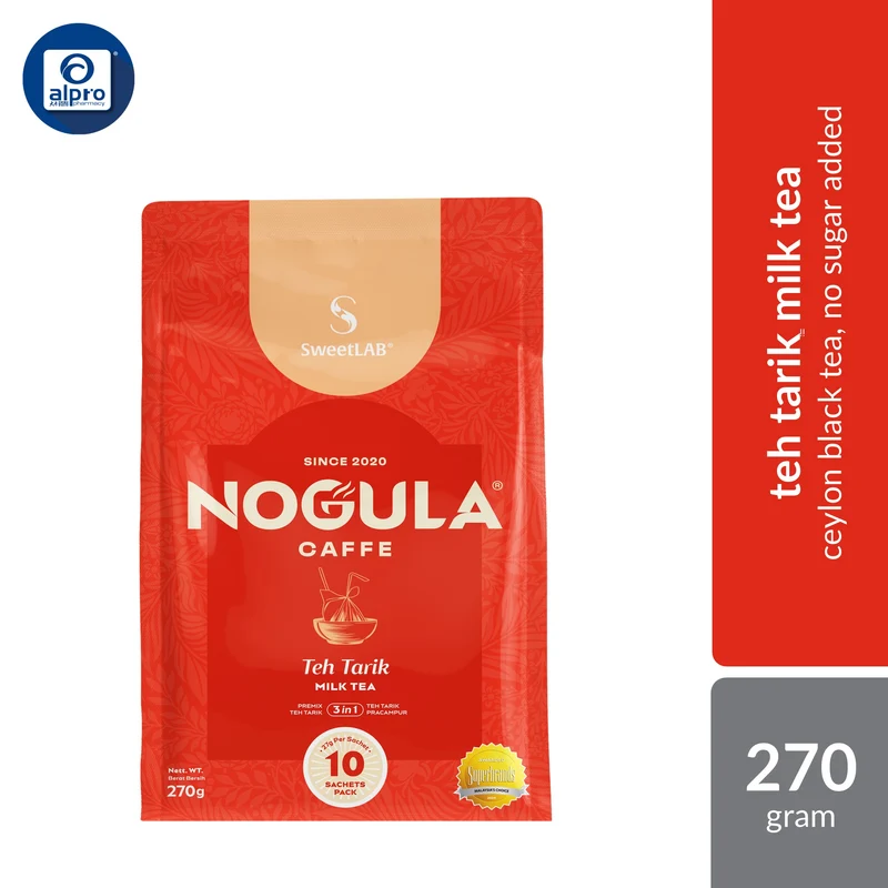 SWEETLAB Nogula Caffe Teh Tarik ( 10 Sachets) | Ceylon Black Tea, No Sugar Added