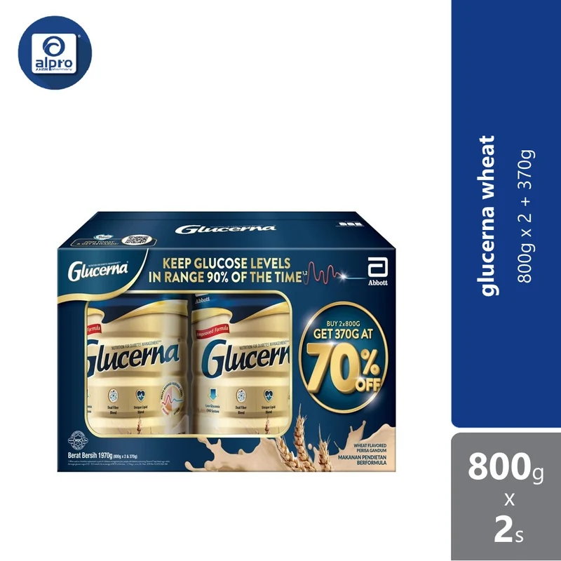 Abbott Glucerna Wheat 800gx2 Vp 370g Wheat | Complete & Balanced Nutrition