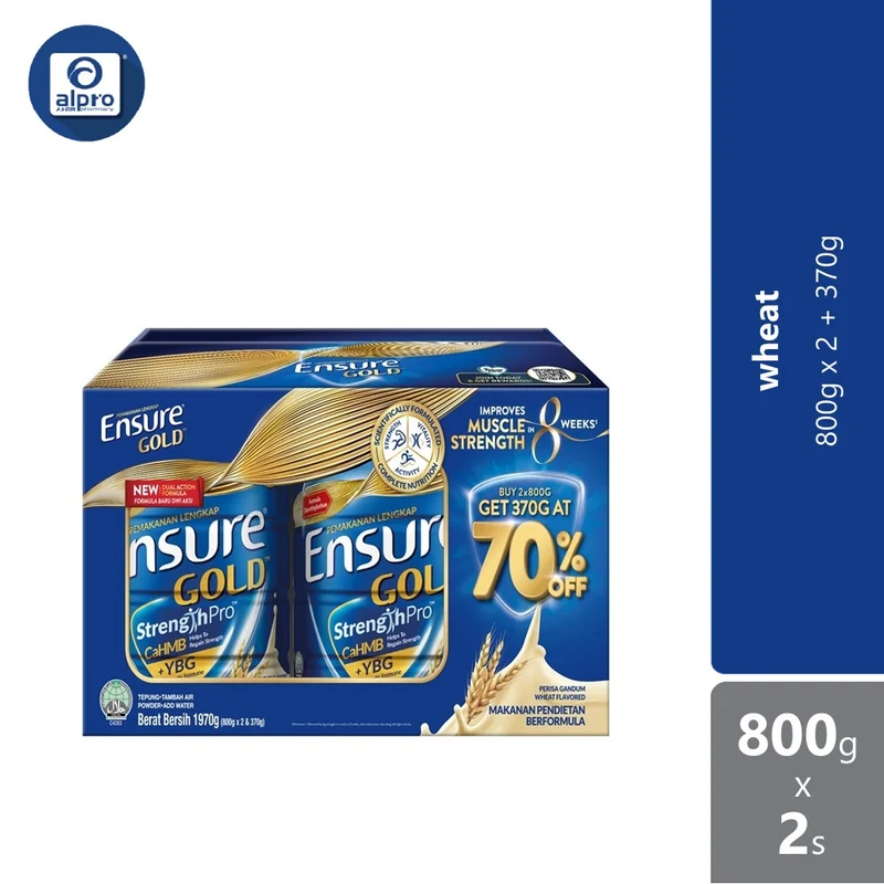 Abbott Ensure Gold Wheat 800gx2 Vp 370g Wheat | Improve Strength & Muscle
