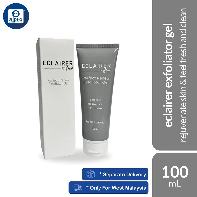 GREENS Eclairer Perfect Renew Exfoliator Gel 100mL | Rejuvenate Skin & Feel Fresh and Clean