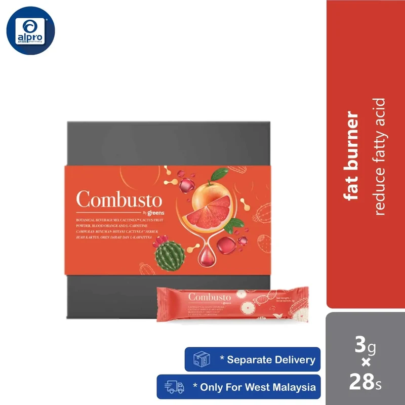 Greens Combusto Blood Orange & Cactus Fruit Powder Drink 3g ×28s | Reduce Fatty Acid