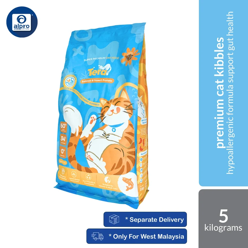 Tera Diet Super Premium Salmon & Insect Hypoallergenic Cat Kibbles 5kg | Ideal Choice for Cats with Food Allergies