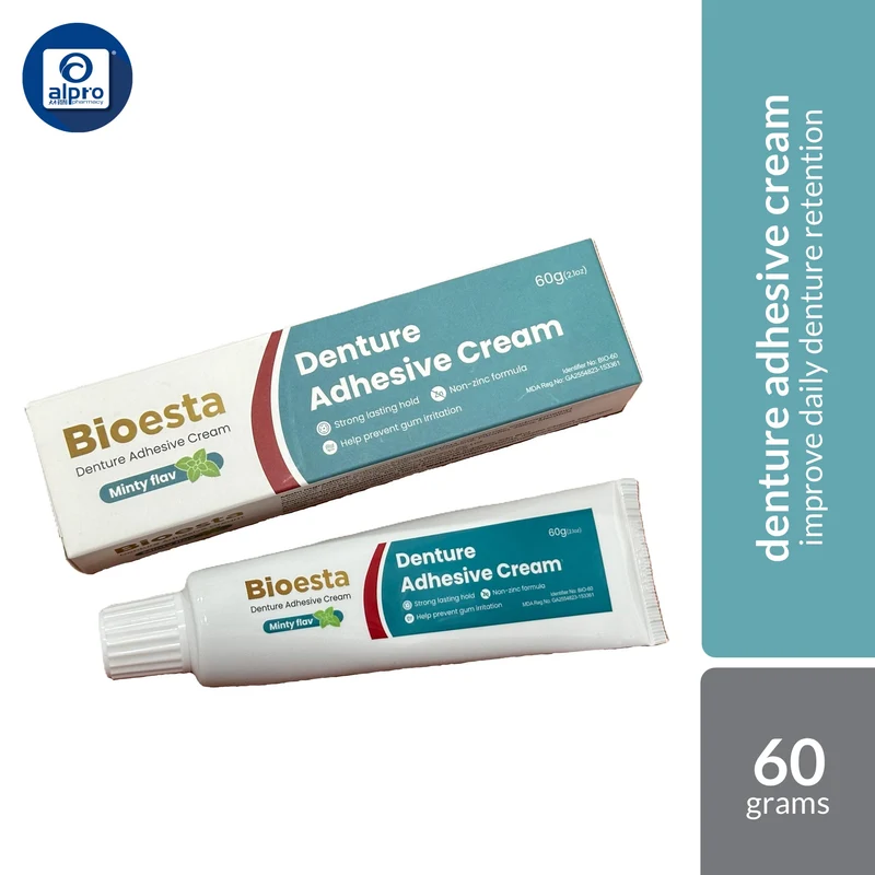 Bioesta Adhesive Denture Cream 60g | Improve Daily Denture Retention