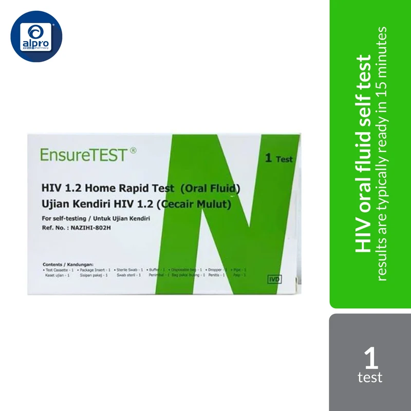 EnsureTEST HIV Self-Test (Oral) Kit 1s | Results Are Typically Ready In 15 Minutes