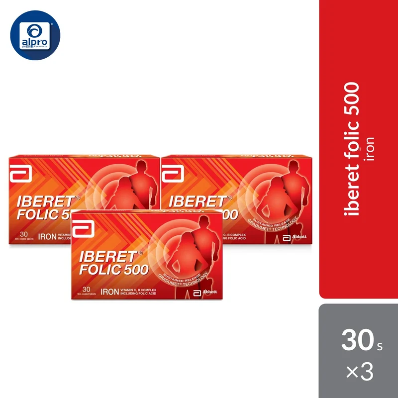 Abbott Iberet Folic-500 3x30s | Gentle Iron Support For Daily