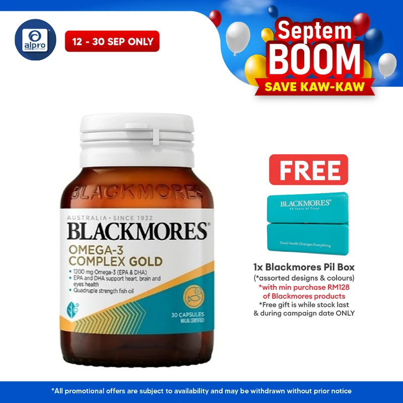 Blackmores Omega-3 Complex Gold 30s | Quadruple Strength Fish Oil with EPA & DHA