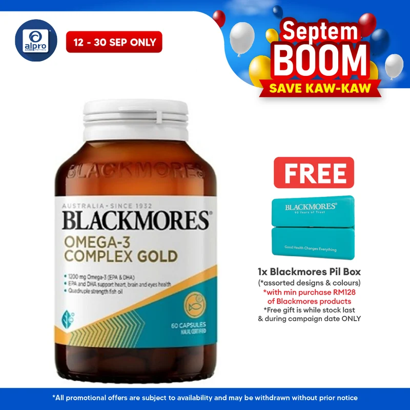 Blackmores Omega-3 Complex Gold 60s | Quadruple Strength Fish Oil with EPA & DHA