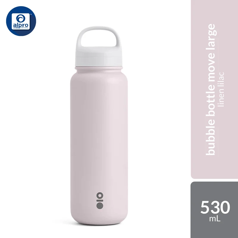 Montigo Bubble Bottle Move Large Cozy Linen Collection (Lilac / Sky / Orange) 950mL | Minimalist & Soft Hues
