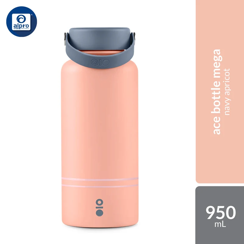 Montigo Ace Bottle Mega Retro Reel Collection (Navy Apricot / Apricot Mint / Celadon Pink / Gleam Ocean) 950mL