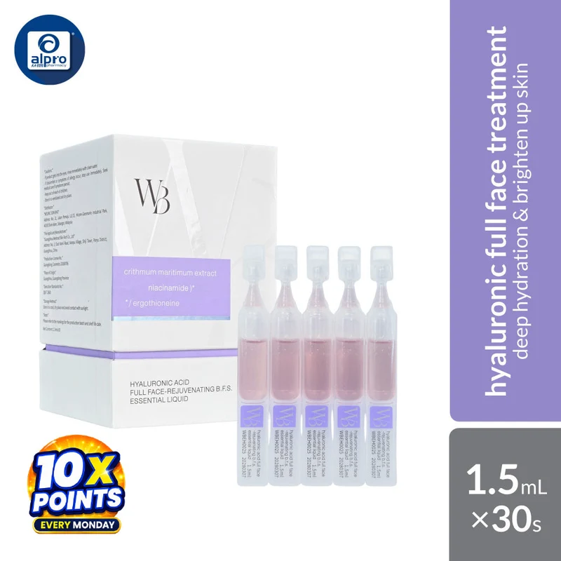 WeBeauty Hyaluronic Acid Full Face-Rejuvenating B.F.S. Essential Liquid 1.5mL ×30s | Hydrating & Barrier Care Serum