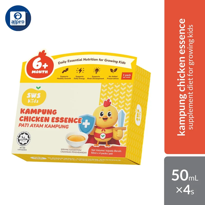 SWS Kids Kampung Chicken Essence 4s | Balanced Supplement Diet for Growing Kids