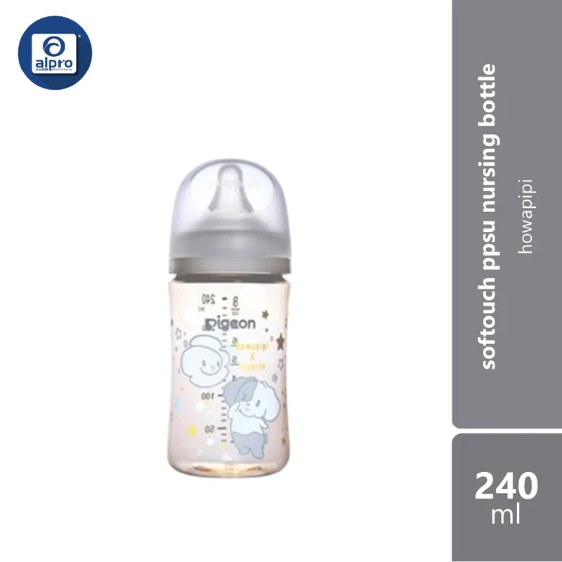 Pigeon 81338 Softouch Ppsu Nursing Bottle Howapipi 240ml | Wide Neck