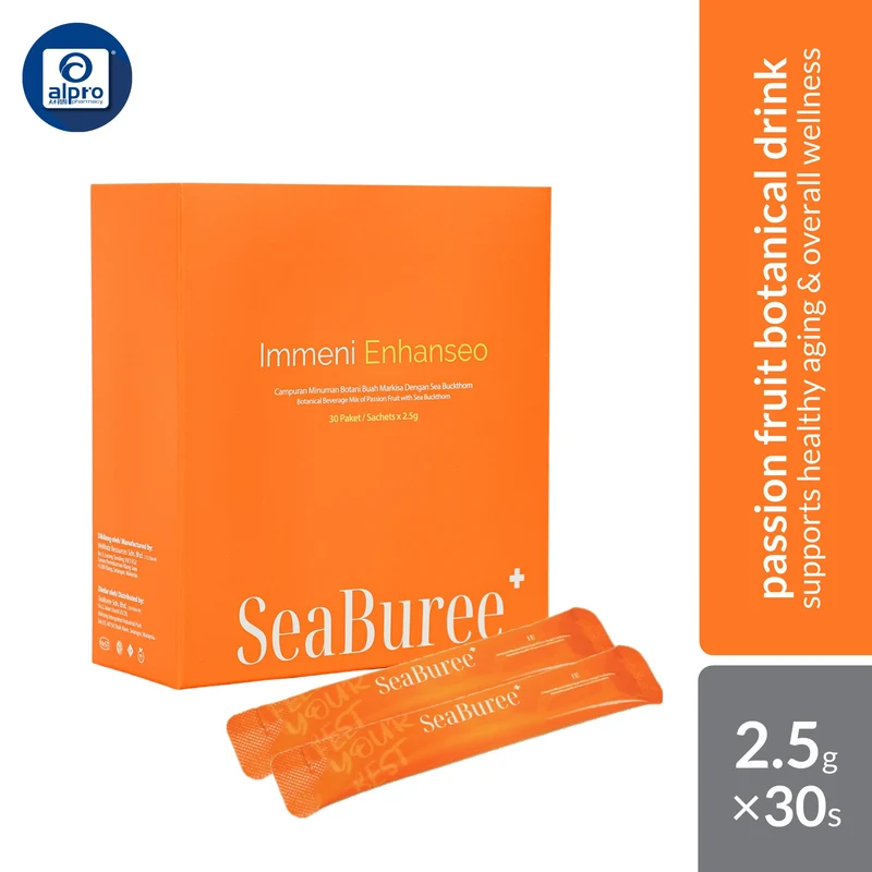 SeaBuree Immeni Enhanseo 2.5g ×30s | Plant-Based Sea Buckthorn & Passion Fruit Antioxidant Drink
