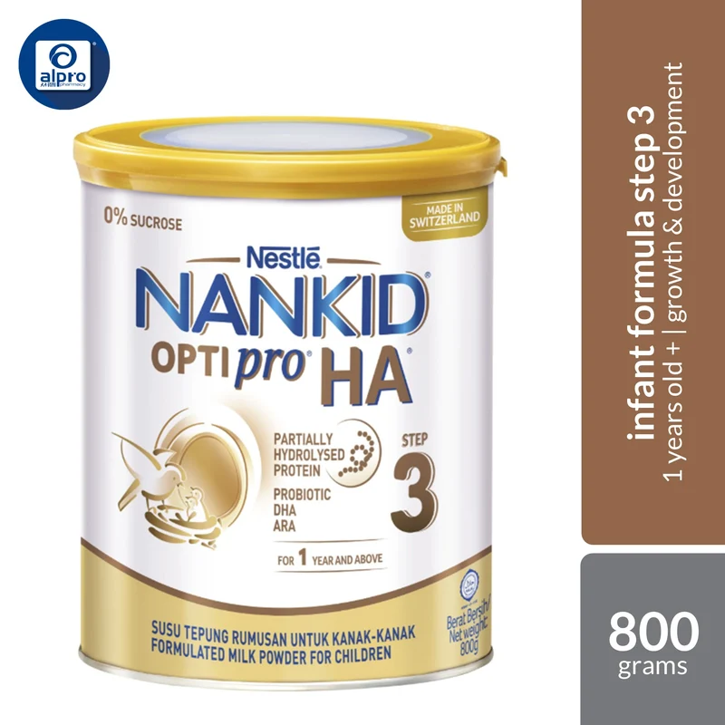 Nestle NANKID OPTIPRO® HA® Step 3 (1+ Years) 800g | Partially Hydrolysed Protein with Probiotics, DHA & ARA