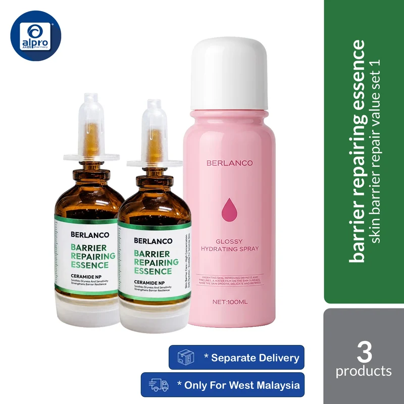 Berlanco Barrier Repairing Essence 15g ×2s + FOC 1s Glossy Hydrating Spray | Supports Skin Barrier Recovery
