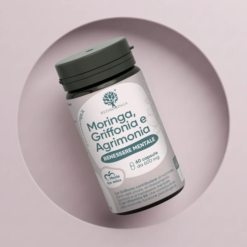 Integratore Ansia e Stress con Griffonia 5HTP, Agrimonia e Moringa