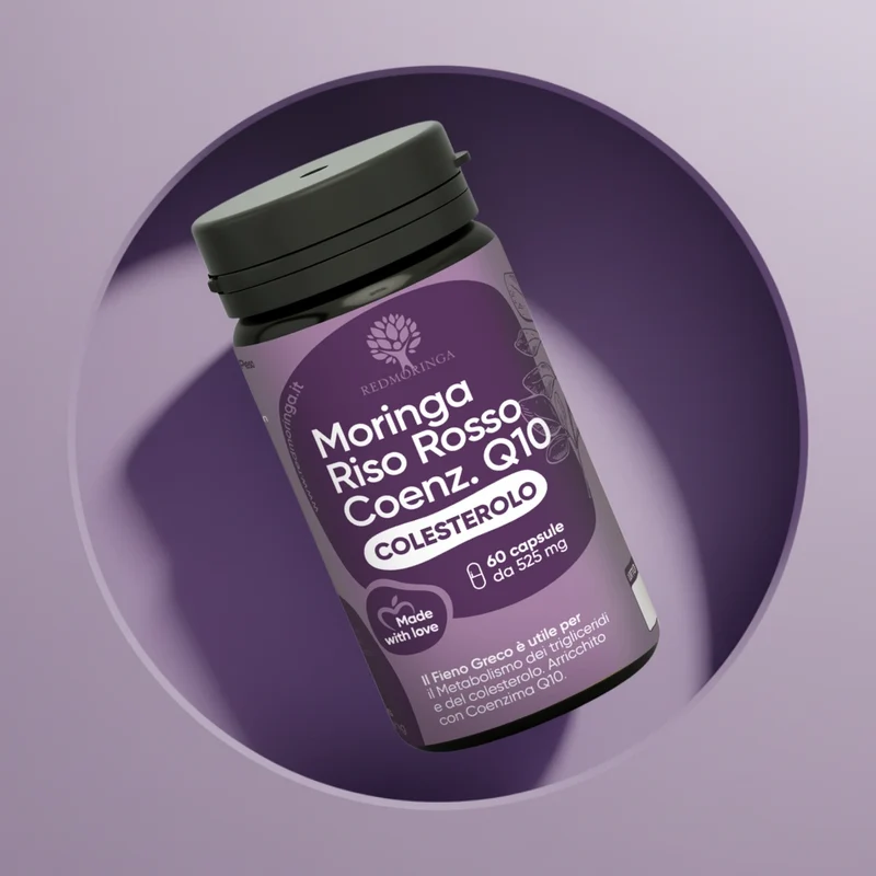 Integratore Colesterolo con Moringa, Riso Rosso e Coenzima Q10