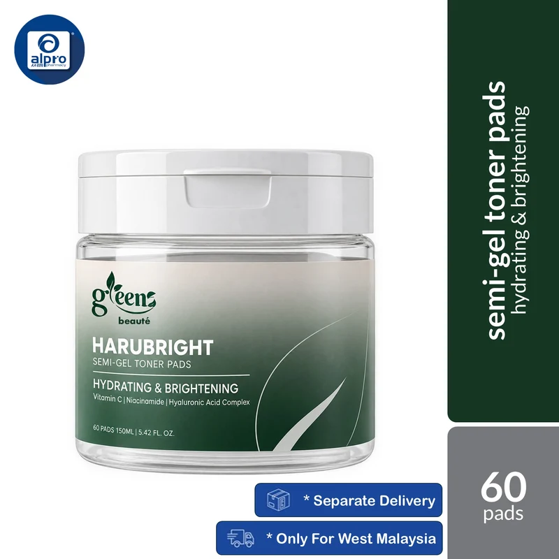 Greens Beauté Harubright Semi-Gel Toner Pads (60s + 10 Pads Free) 190mL | Rose PDRN Korean Jelly Toner Pad