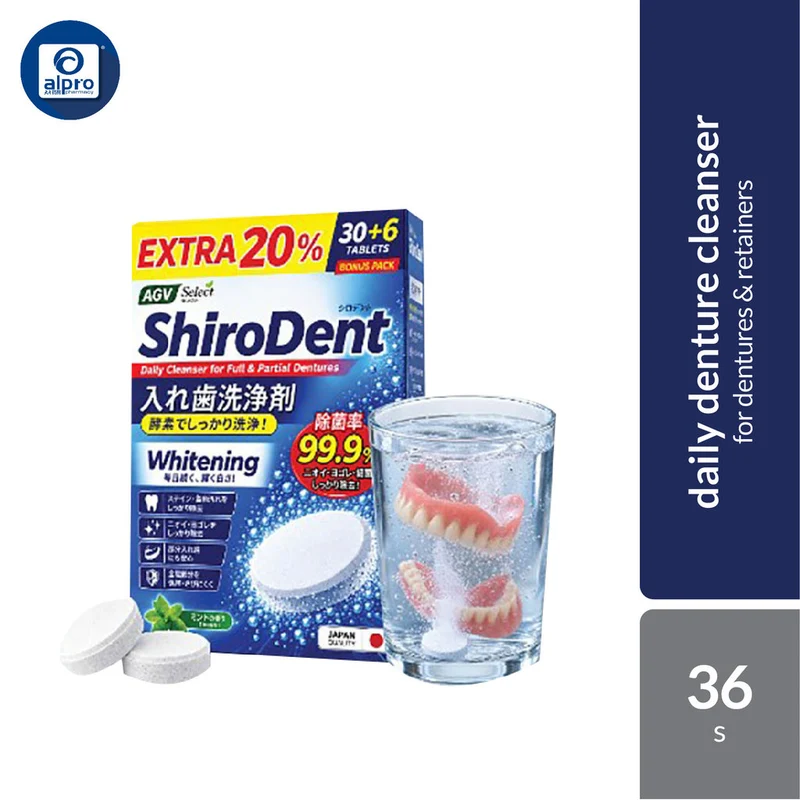 AGV Select Shirodent Daily Denture Cleaner 36s | Fresh and Clean