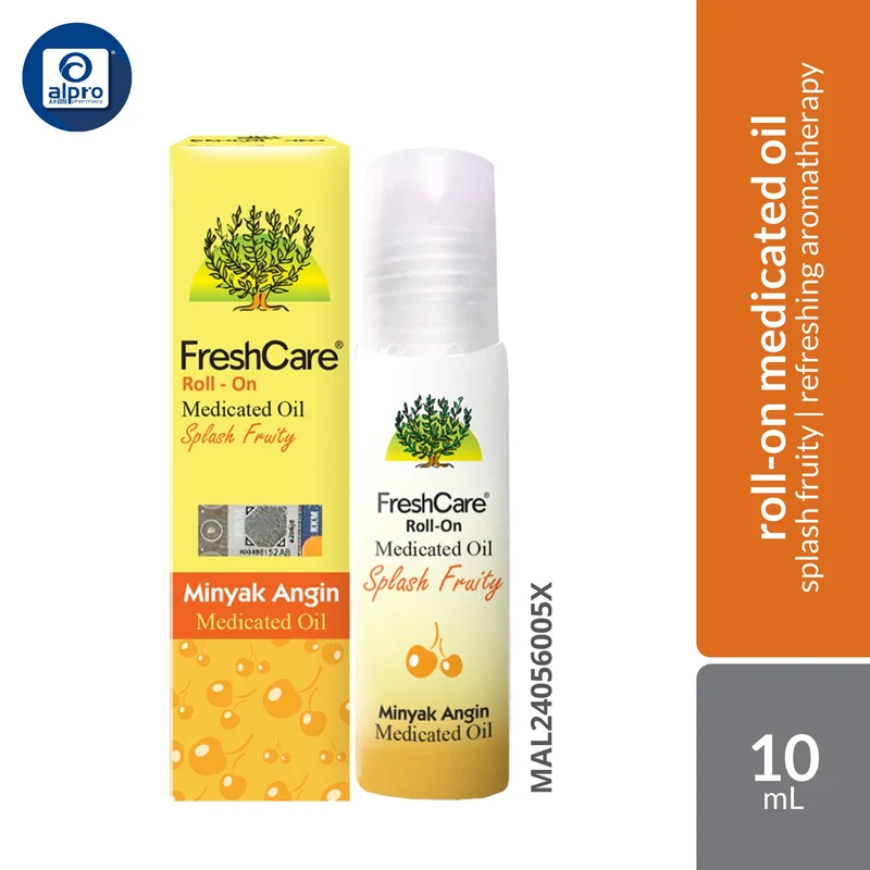 Fresh Care Roll On Medicated Oil (Splash Fruity) 10mL | Convenient Roll-On Oil for Everyday Freshness & Comfort