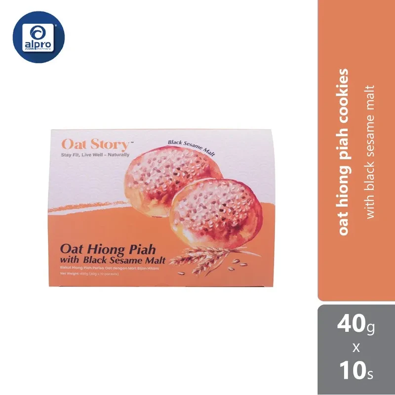 Oat Story Oat Hiong Piah With Black Sesame Malt 400g
