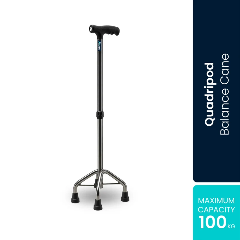 Anzen Quadripod Balance Cane AZ496L 1s | Suitable for Daily Walking Support