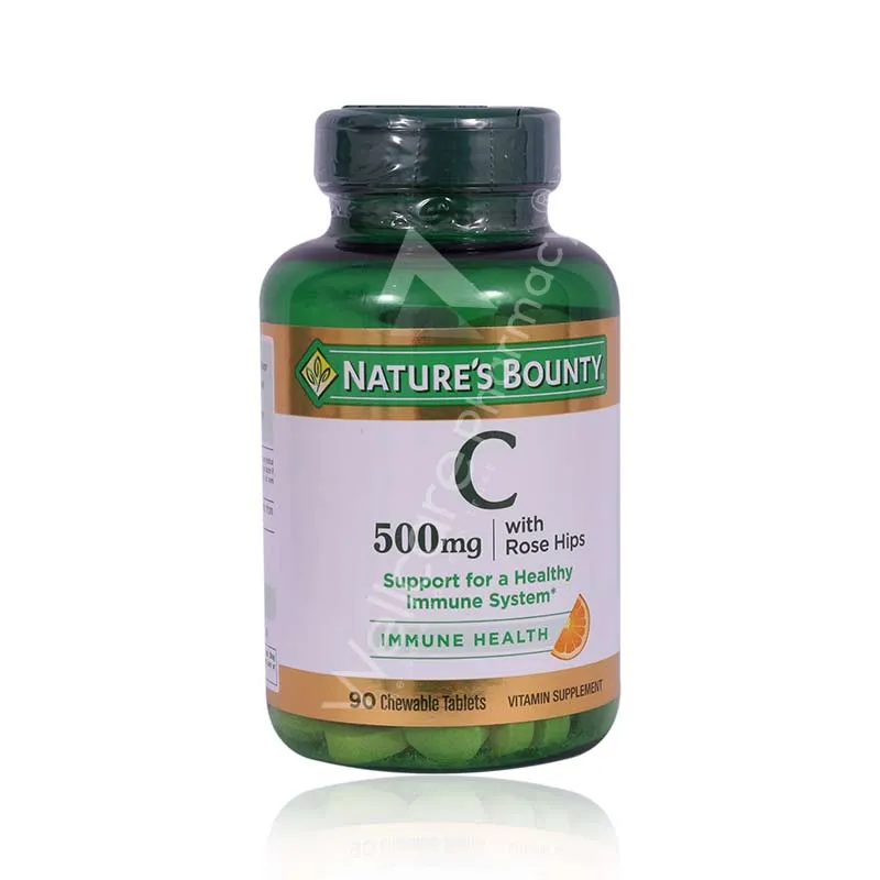 Nature'S Bounty Vitamin C 500mg With Rose Hips Chewable Tab 90'S