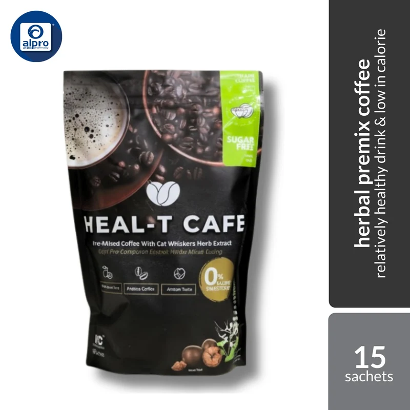 NatureCeuticals Heal-T Cafe Pre-Mixed Coffee Beverage 15s | Arabica Coffee with Misai Kucing Extract