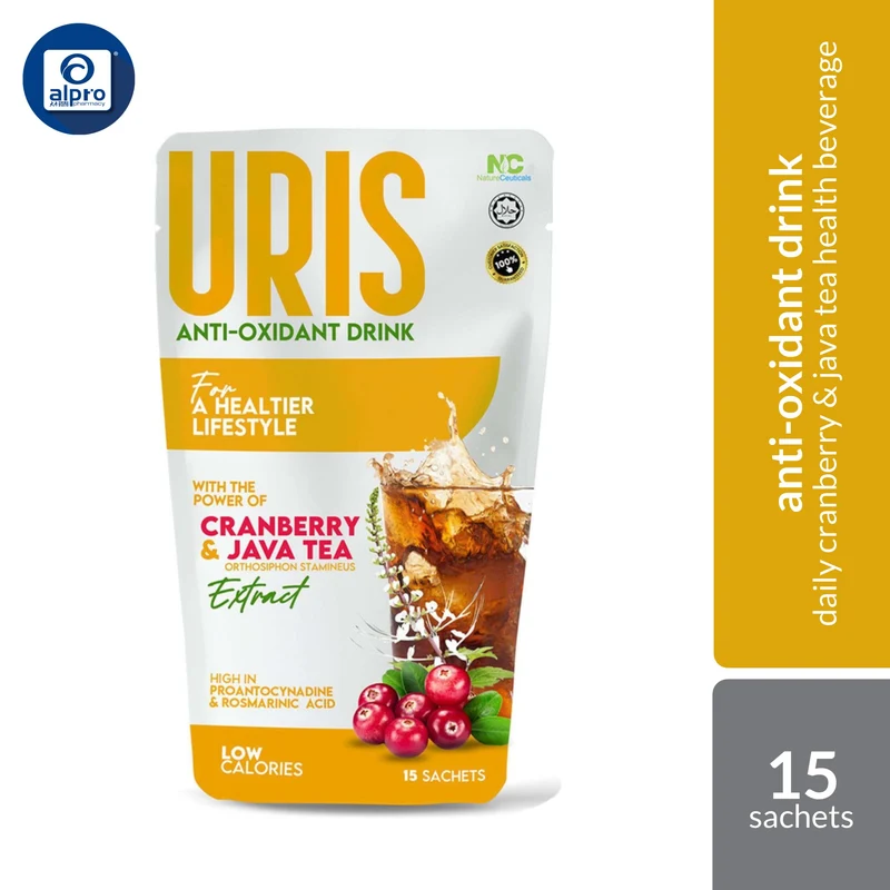 NatureCeuticals Uris Anti-Oxidant Drink 15s | Daily Cranberry & Java Tea Health Beverage