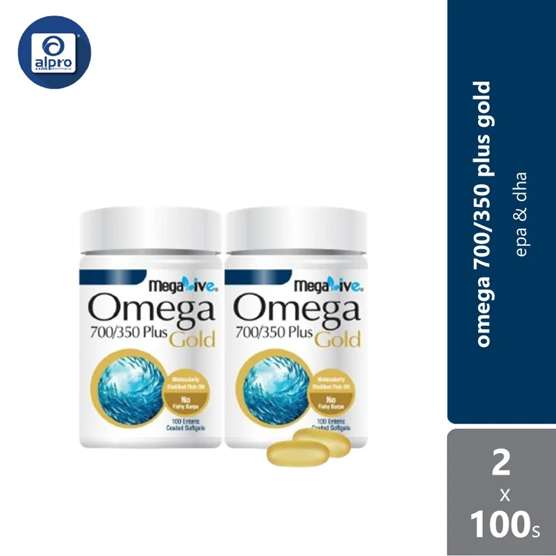 Megalive Omega 700/350 Plus Gold 2x100s | Epa & Dha