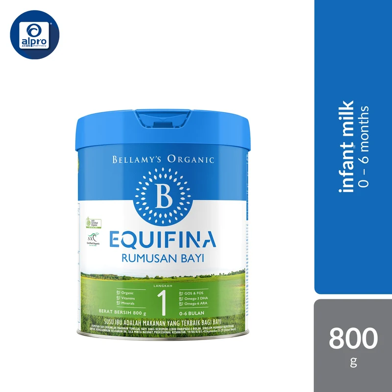 Bellamy's Organic Step 1 Equifina Infant Formula 800g | Suitable For Age 0-6 Months