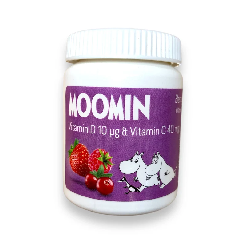 Mumin D+C-vitamin berry tuggtablett 100 st