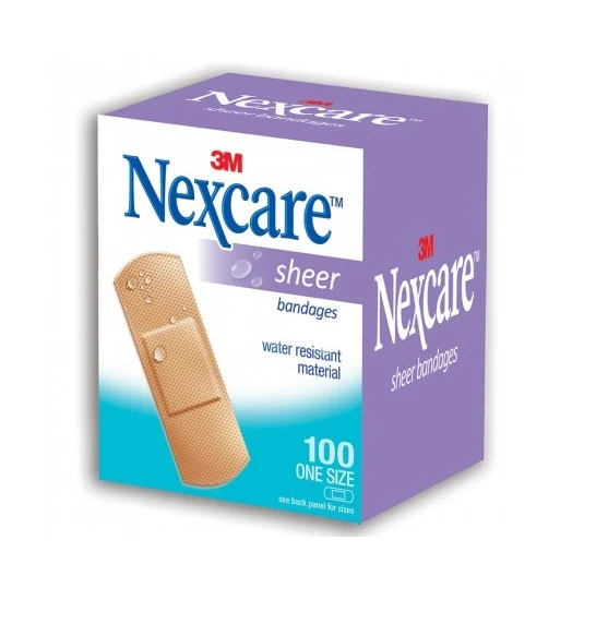 Nexcare Sheer Plaster 100s'