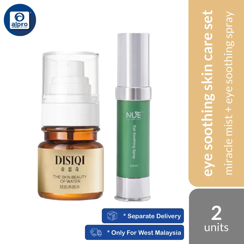 Disiqi The Skin Beauty Of Water 40mL + Nue Eye Soothing Spray 20mL | Relives Eye Fatigue & Boosts Hydration at Eye Area